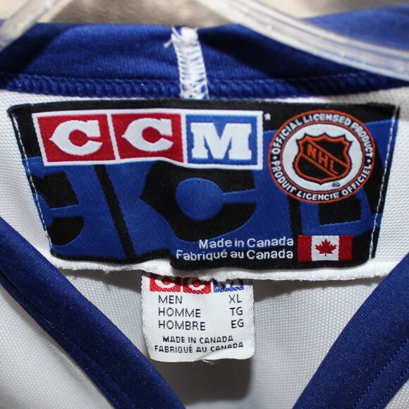 vintage Toronto Maple Leafs CCM Maska jersey XL white blue Made in Canada NHL - Picture 3 of 10